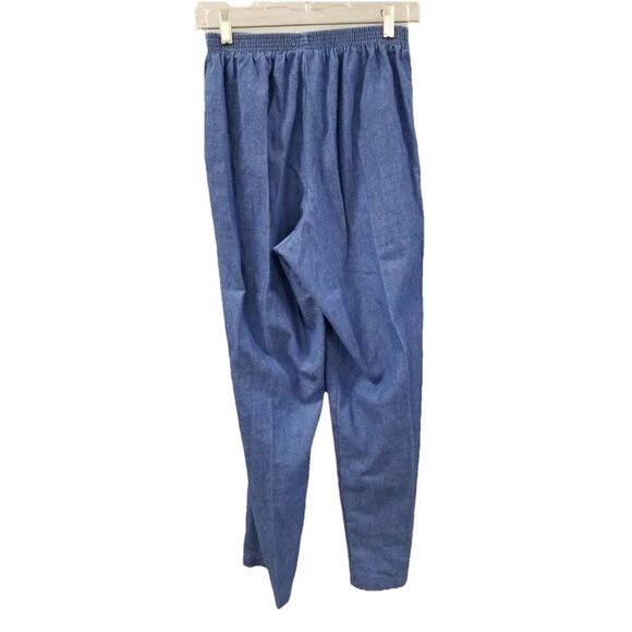 Gepetto Vtg Blue/Gold Stars Pattern Top, Size Lg, Pants & Jacket Women's 3Pc Set - Picture 7 of 9